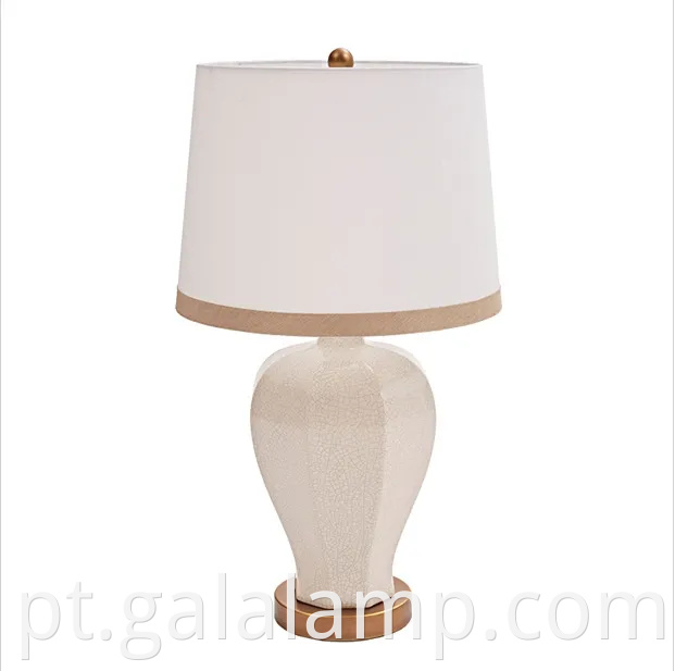 Lâmpada de mesa de cerâmica clássica americana elegante para salas de estar